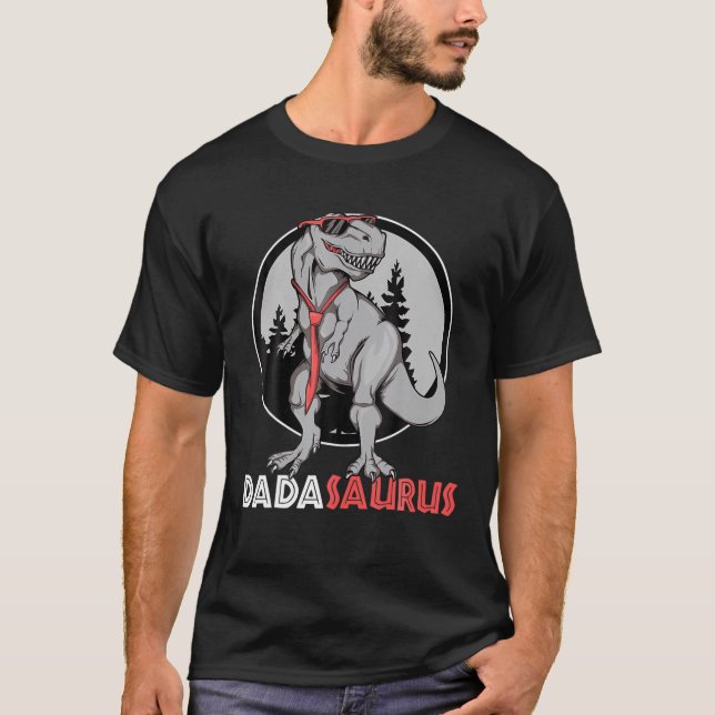 Camiseta Papá Saurus T Rex Hombres Matrimonio familiar del  (Anverso)