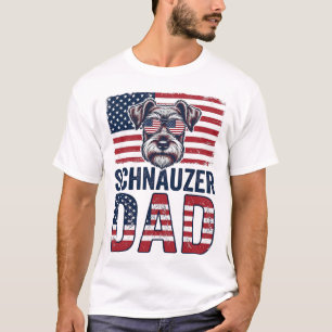 Camiseta Papá Schnauzer Patriótico Vintage Perro
