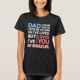 Camiseta Papá, sé que me amaste mientras viviera.
