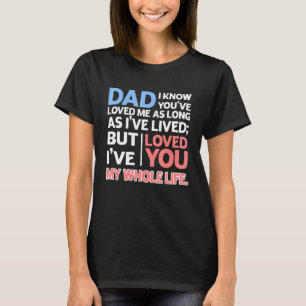 Camiseta Papá, sé que me has amado mientras he vivido, te a
