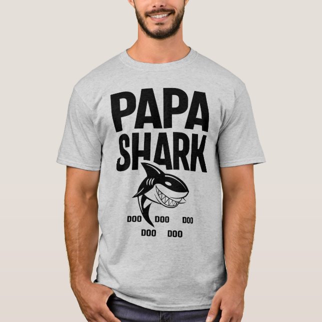 Camiseta Papa Shark T-Shirt Doo Doo Doo Fathers Day (Anverso)