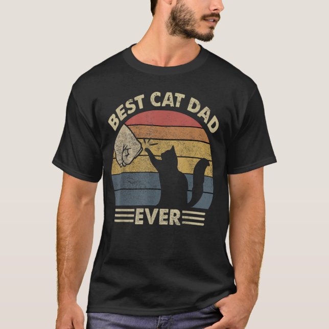 Camiseta Papá siempre es gracioso, padre es dueño de gato (Anverso)