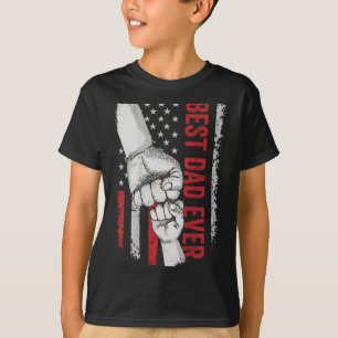 Camiseta Papá siempre puño en alto con bandera americana pa