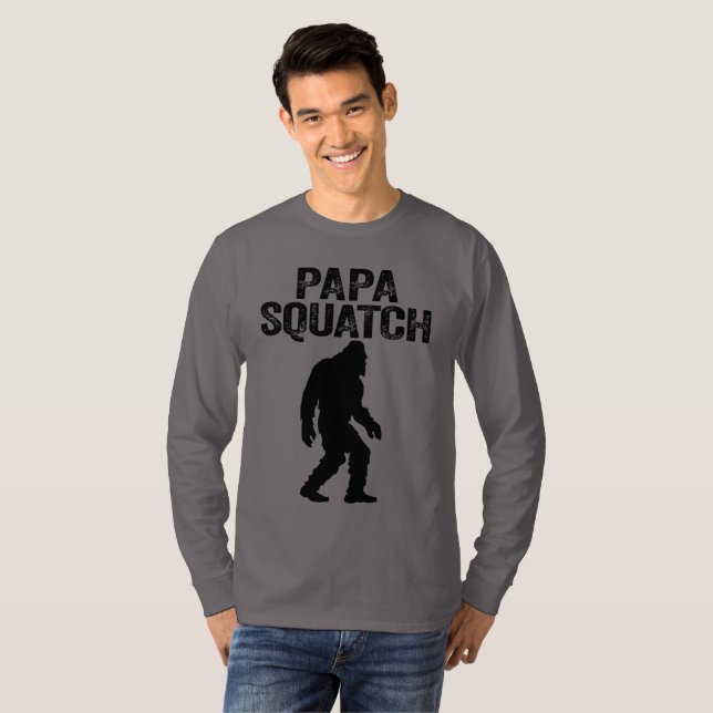 Camiseta Papa Squatch Funny Bigfoot - Regalo del Día del Pa (Anverso completo)