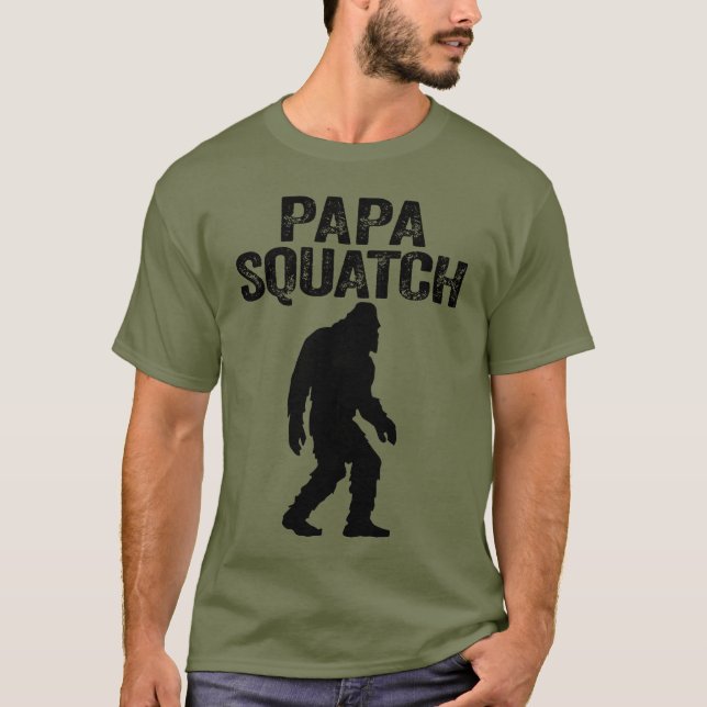 Camiseta Papa Squatch Funny Bigfoot - Regalo del Día del Pa (Anverso)