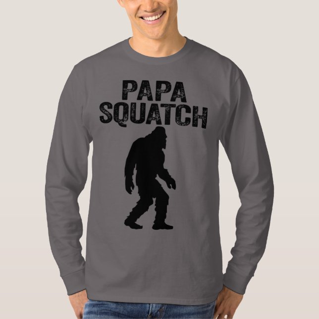 Camiseta Papa Squatch Funny Bigfoot - Regalo del Día del Pa (Anverso)