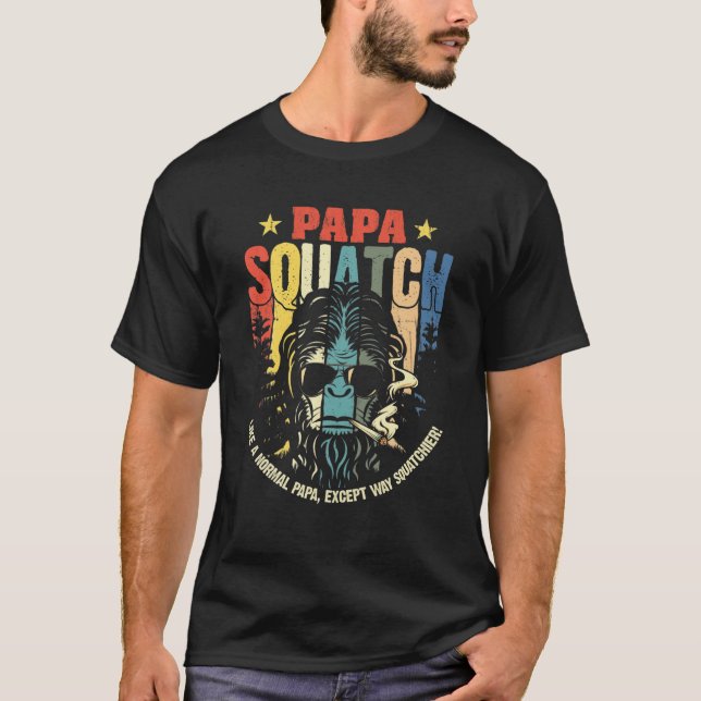Camiseta Papa Squatch Funny Bigfoot Sasquatch Padres Día G (Anverso)
