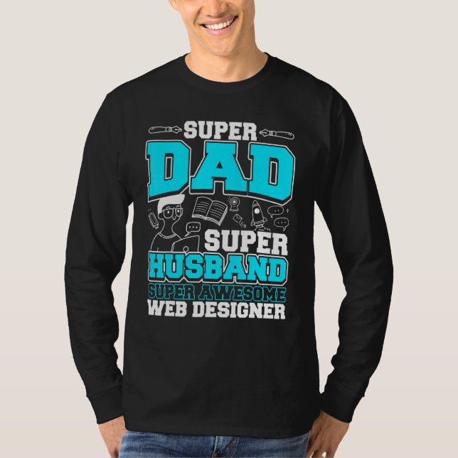 Camiseta Papá Super Awesome Web Er (Anverso)