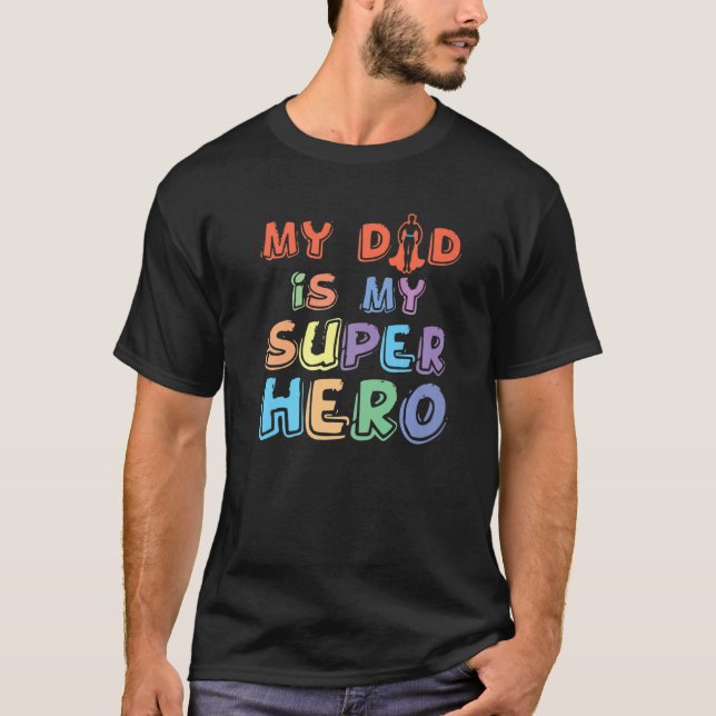 Camiseta Papá Super Papi Hero Padre Papá Stepdad Son Daugh (Anverso)