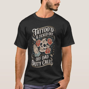 Camiseta Papá Tatuado Amante del Tatuaje Máquina Tatuando T