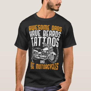 Camiseta Papá Tatuado Cumpleaños Del Día Del Padre En Moto 