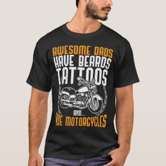Camiseta Papá Tatuado Cumpleaños Del Día Del Padre En Moto 