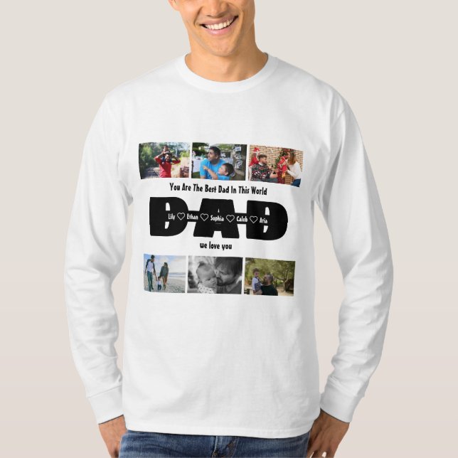 Camiseta Papá, te amamos - Collage de fotos del Día 6 del P (Anverso)