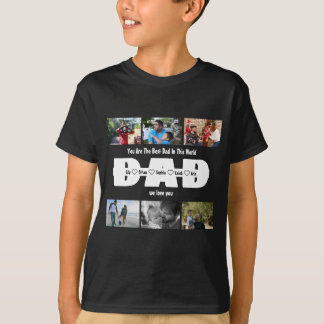 Camiseta Papá, Te Amamos – Día del Padre 6 Colaje de Fotos