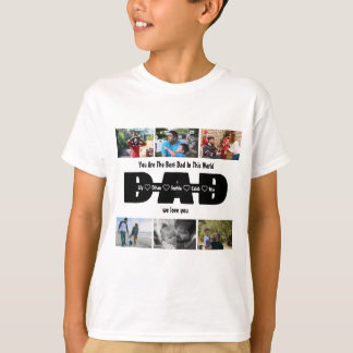 Camiseta Papá, Te Amamos – Día del Padre 6 Colaje de Fotos