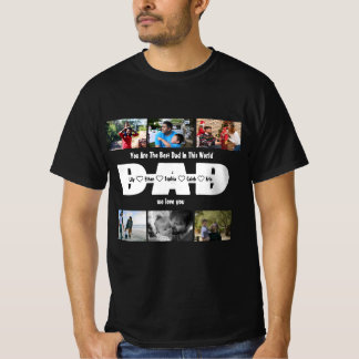 Camiseta Papa, Te Amamos – Día del Padre 6 Colaje de Fotos