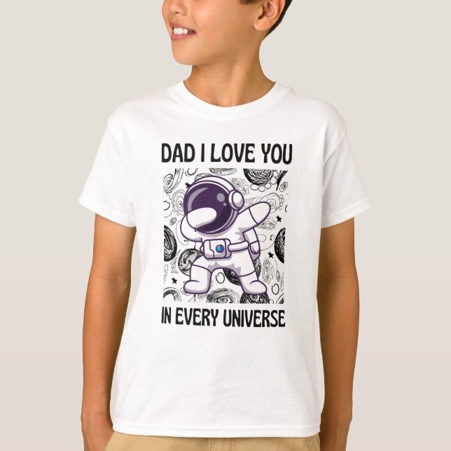 Camiseta Papá te amo en cada universo (Anverso)