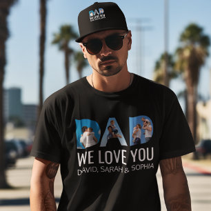 Camiseta Papá te queremos Personalizado 3 Famosos Día de lo