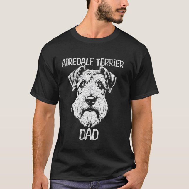 Camiseta Papá Terrier de Airedale (Anverso)