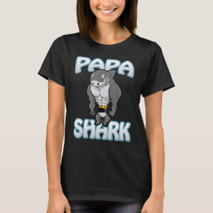 Camiseta Papá Tiburón Papa Muscular Trabaja Con El Padre Gy