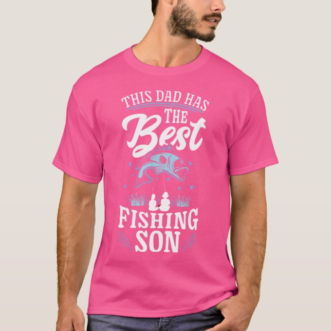Camiseta Papá tiene el mejor hijo de pescadores - pescador (Anverso)