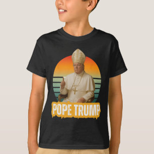 Camiseta Papa Trump Divertido Trump Vaticano Cristiano Retr