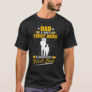 Camiseta Papá un primer héroe de los hijos una primera