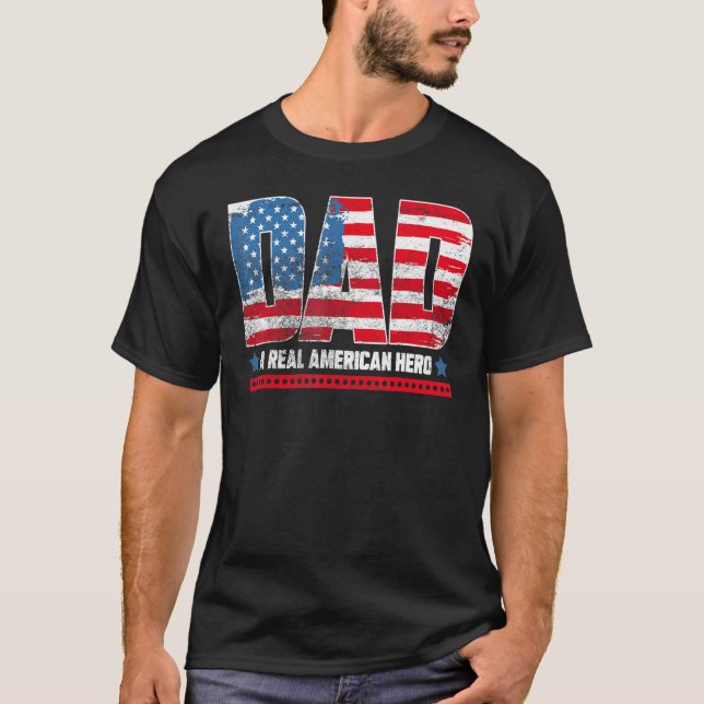 Camiseta Papá un verdadero héroe americano (Anverso)