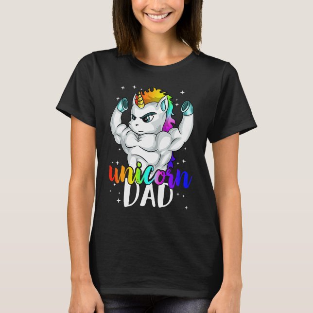 Camiseta Papá unicornio Manly Daddy Papá Noel Navidad única (Anverso)