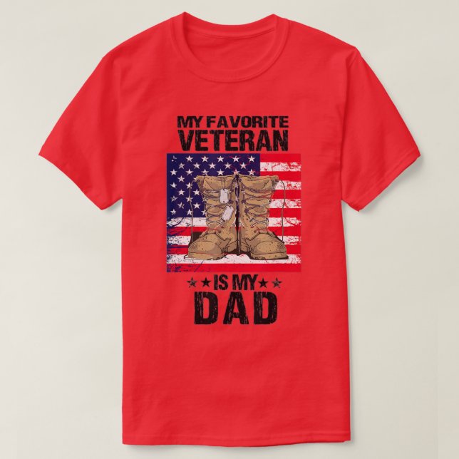 Camiseta Papá Veterano Mi Veterano Favorito Es Mi Padre Org (Diseño del anverso)