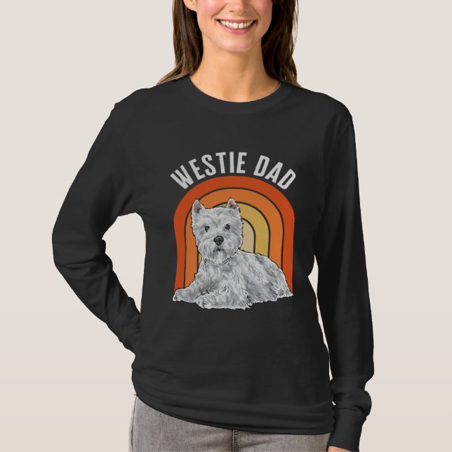 Camiseta Papá Westie Perro Padre West Highland White Terrie (Anverso)