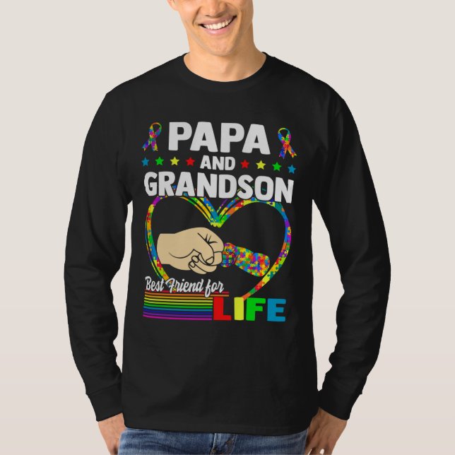 Camiseta Papa Y El Abuelo Mejor Amigo Del Autismo De La Vid (Anverso)