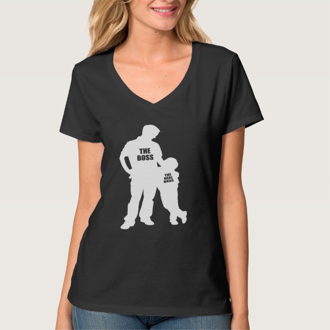 Camiseta Papá Y El Hijo El Auténtico Jefe 2 (Anverso)