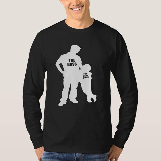 Camiseta Papá Y El Hijo El Auténtico Jefe 2 (Anverso)