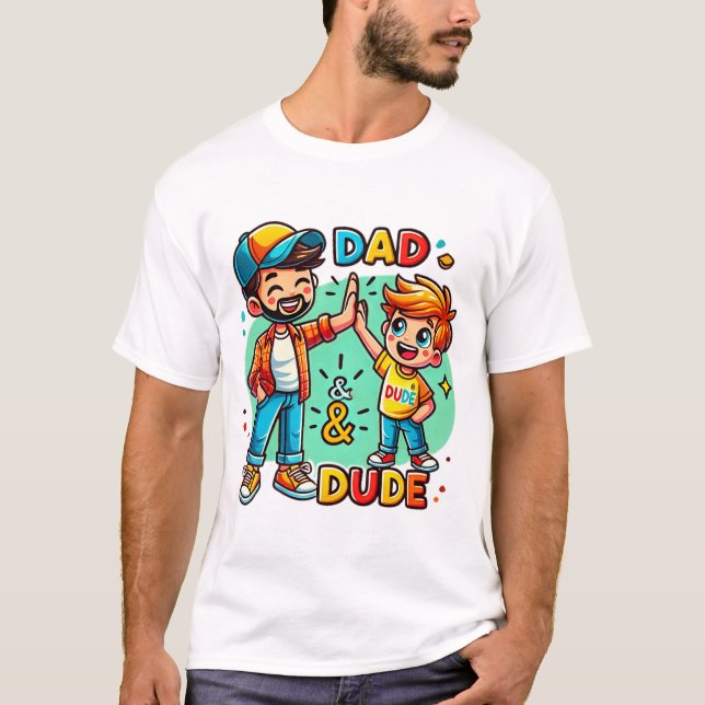 Camiseta Papá y el hijo Personalizado divertidos padre-hijo (Anverso)