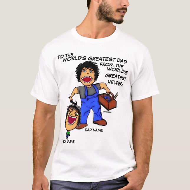 Camiseta Papá y el hijo Personalizado gracioso (Anverso)