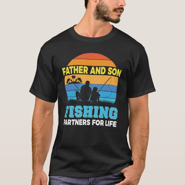 Camiseta Papá y hijo y yo pescando regalos para los hombres (Anverso)
