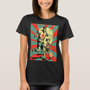 Camiseta Papá y la hija jugando al fútbol retro pop futbole