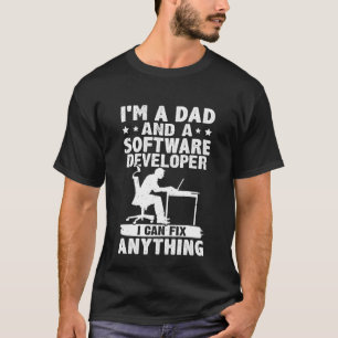Camiseta Papá Y Un Desarrollador De Software Puedo Arreglar
