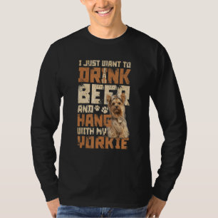 Camiseta Papá Yorkie Perro Terrier de Yorkshire Cerve