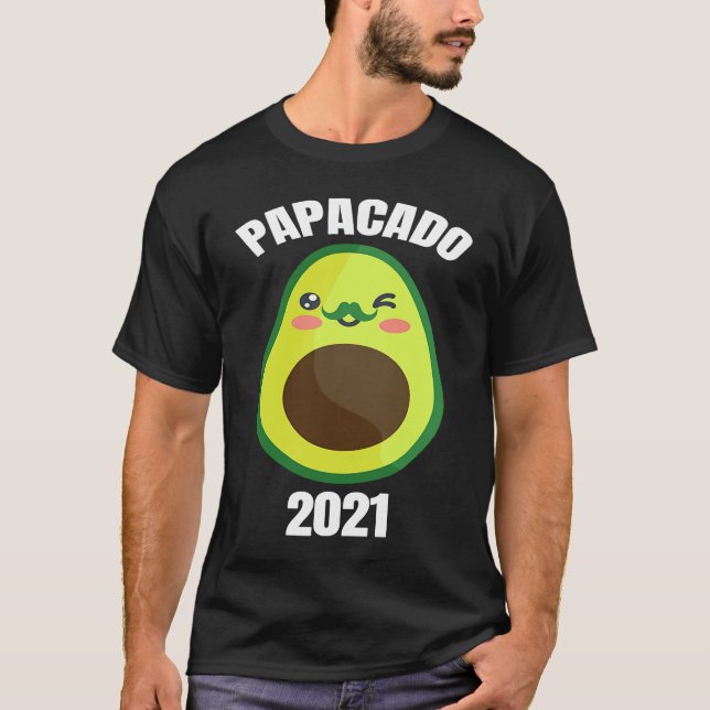 Camiseta Papacado 2021 Papá Padre Embarazo Aguacado (Anverso)
