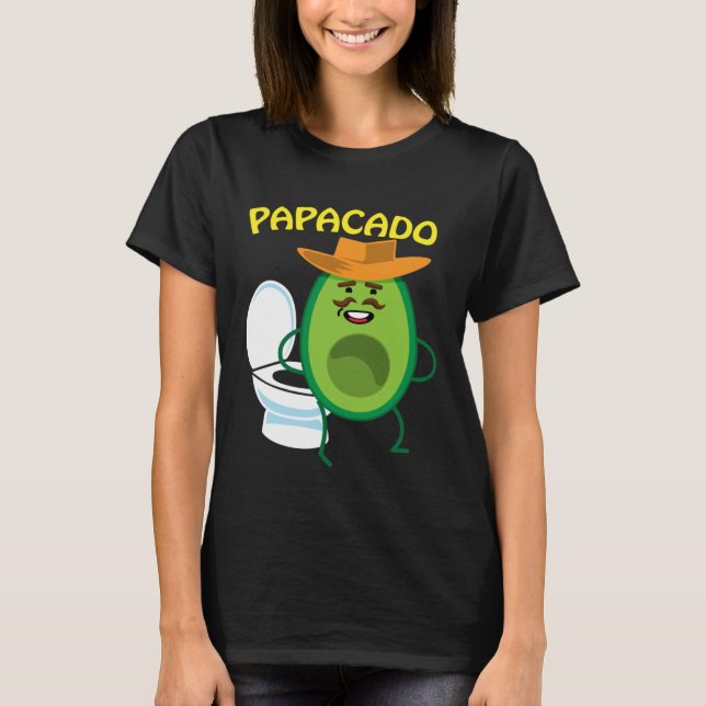 Camiseta Papacado Naughty Dad Avocado Papa Toilet Relief (Anverso)