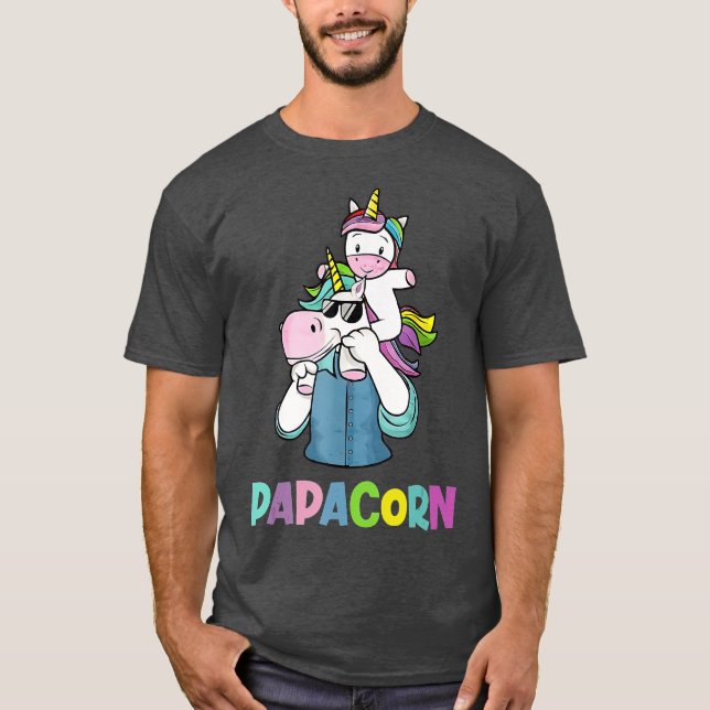 Camiseta Papacorn Unicornio Día De Los Padres (Anverso)