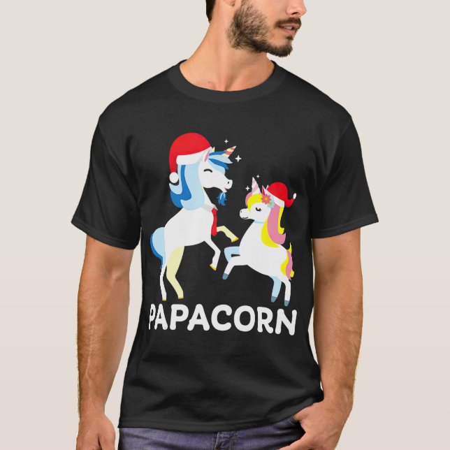 Camiseta Papacorn Unicornio Familia Pajama PJ Gift (Anverso)