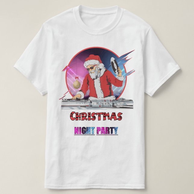 Camiseta Papai Noel DJ Merry Christmas (Diseño del anverso)