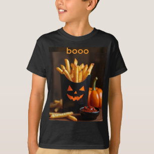Camiseta Papas de calabaza fritas con catsup para halloween