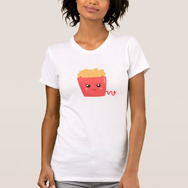 Camiseta Papas fritas francesas malvadas pero Kawaii (Anverso)