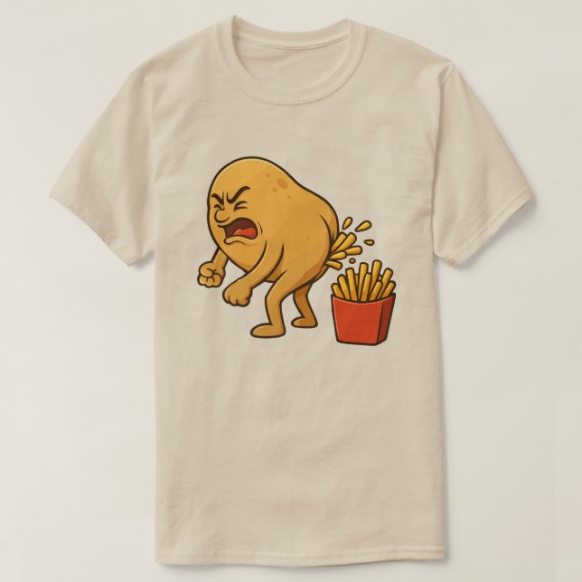 Camiseta Papas Fritas Francesas que Defecan  l Papas Fritas (Diseño del anverso)