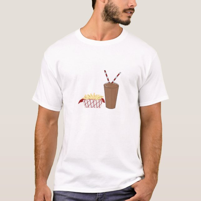 Camiseta Papas fritas y un batido (Anverso)