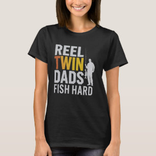 Camiseta Papás Gemelos Pescan Duro Divertido Pescador Papá 